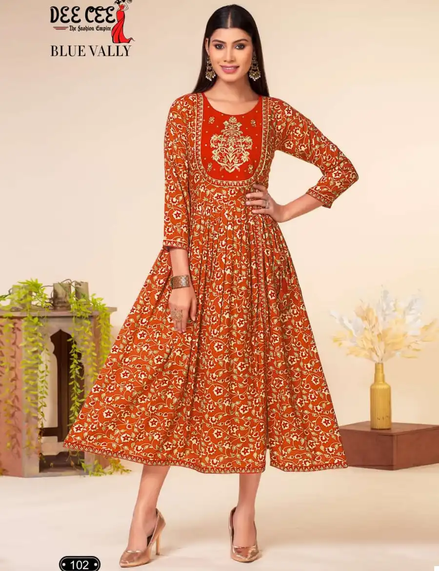 Deecee Blue Vally Heavy Rayon Wholesale Kurti Catalog — Wholesale Kurtis, MPA wholesale from Surat — view 1