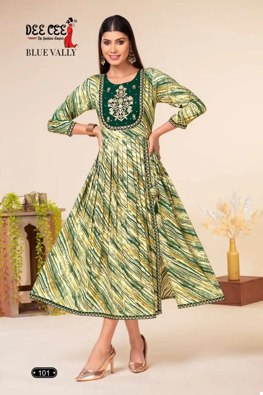Deecee Blue Vally Heavy Rayon Wholesale Kurti Catalog — Wholesale Kurtis, MPA wholesale from Surat - Gallery Image 3