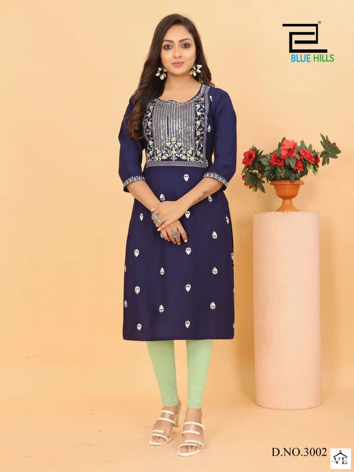 Blue Hills Blue Star Vol 3 Rayon 14 Kg Wholesale Kurtis Catalog — Wholesale Kurtis, Blue Hills wholesale from Surat - Gallery Image 2