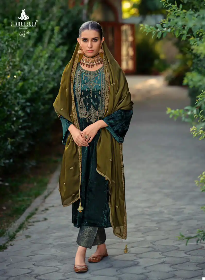 Ibiza Calista Pure Munich Viscose Velvet Wholesale Designer Winter Wear Salwar Suit Catalog — Wholesale Salwar Suits, Ibiza wholesale from Surat - Gallery Image 4