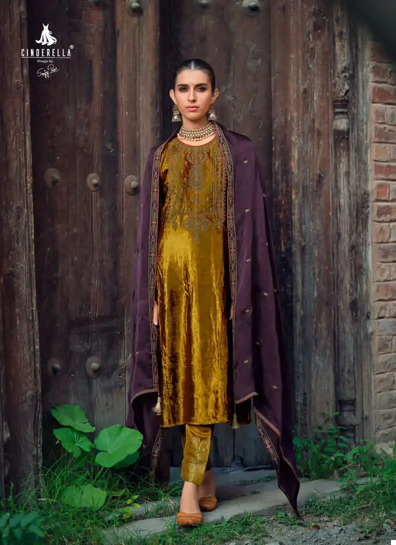 Ibiza Calista Pure Munich Viscose Velvet Wholesale Designer Winter Wear Salwar Suit Catalog — Wholesale Salwar Suits, Ibiza wholesale from Surat - Gallery Image 5