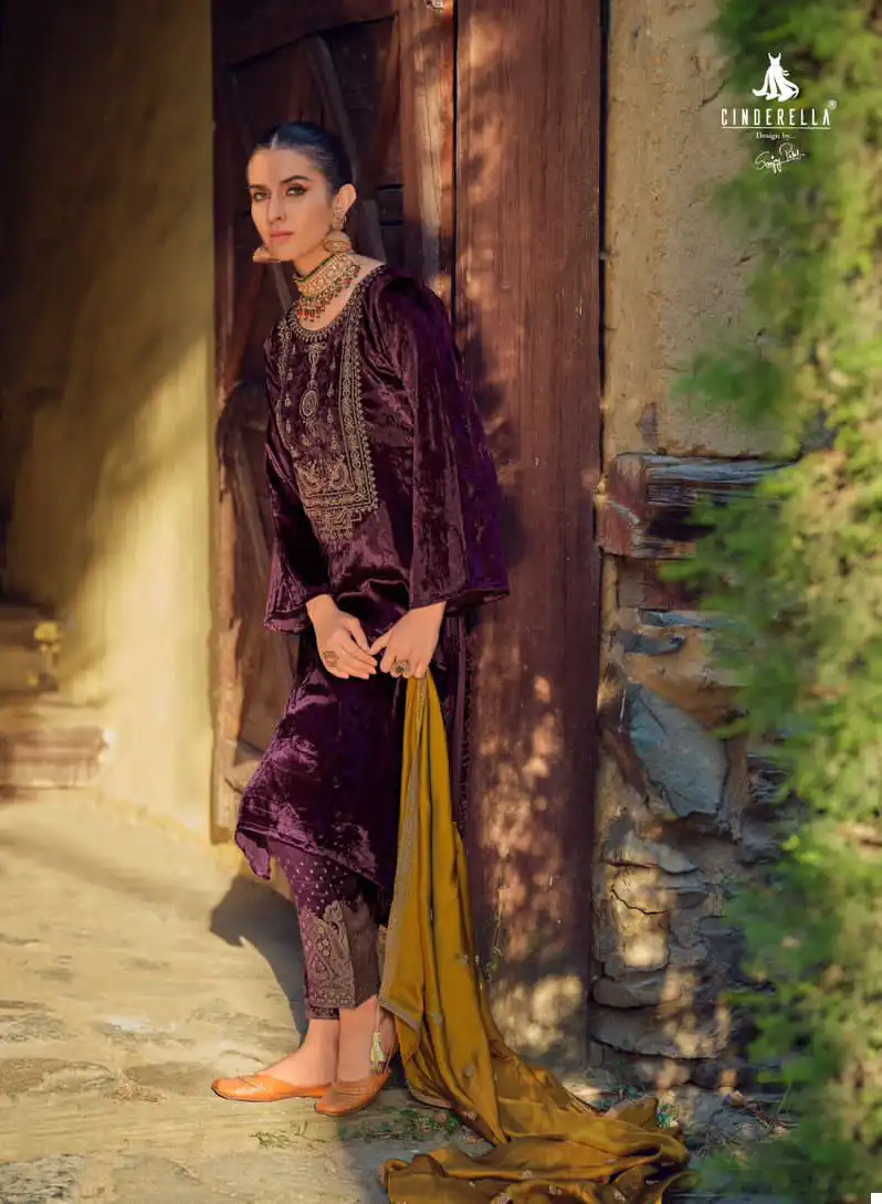 Ibiza Calista Pure Munich Viscose Velvet Wholesale Designer Winter Wear Salwar Suit Catalog — Wholesale Salwar Suits, Ibiza wholesale from Surat - Gallery Image 7