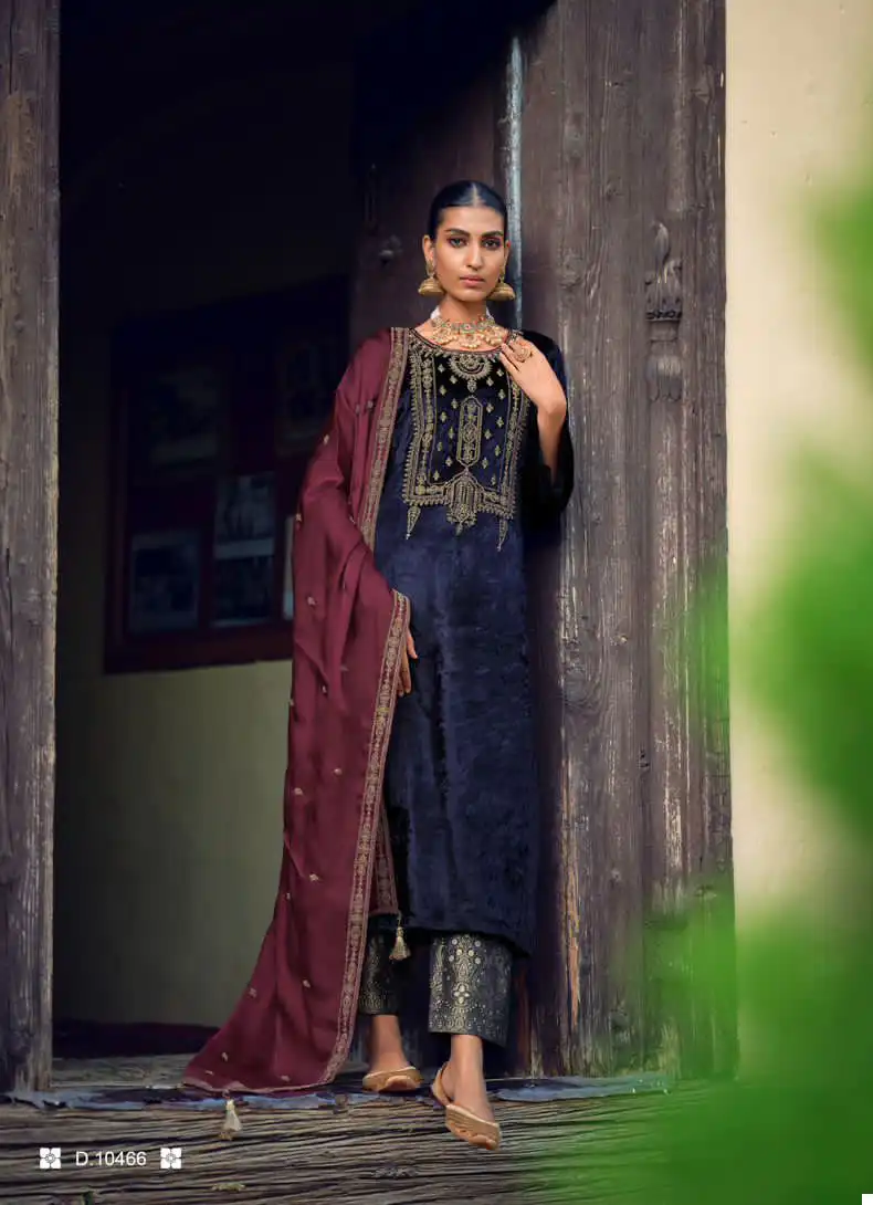 Ibiza Calista Pure Munich Viscose Velvet Wholesale Designer Winter Wear Salwar Suit Catalog — Wholesale Salwar Suits, Ibiza wholesale from Surat - Gallery Image 8