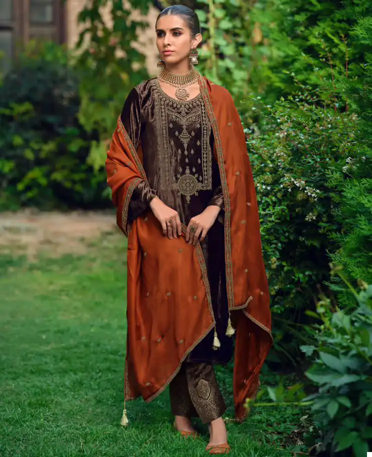 Ibiza Calista Pure Munich Viscose Velvet Wholesale Designer Winter Wear Salwar Suit Catalog — Wholesale Salwar Suits, Ibiza wholesale from Surat — view 1