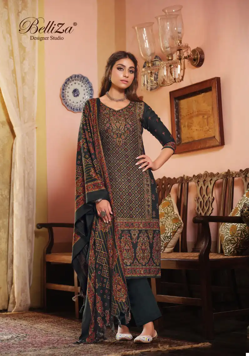 Belliza Designer Cashmera Kaani Pashmina Wholesale Fancy Winter Wear Salwar Suit Catalog — Wholesale Salwar Suits, Belliza Designer wholesale from Surat - Gallery Image 2