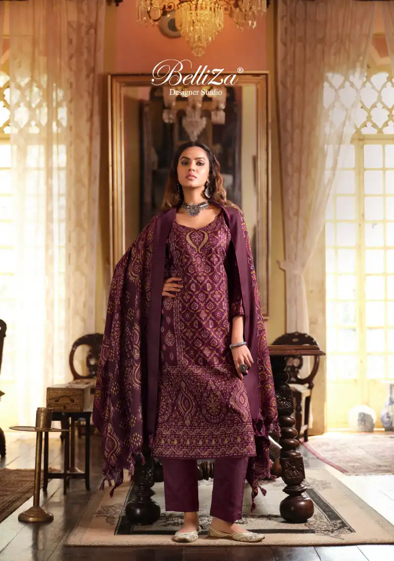 Belliza Designer Cashmera Kaani Pashmina Wholesale Fancy Winter Wear Salwar Suit Catalog — Wholesale Salwar Suits, Belliza Designer wholesale from Surat - Gallery Image 3