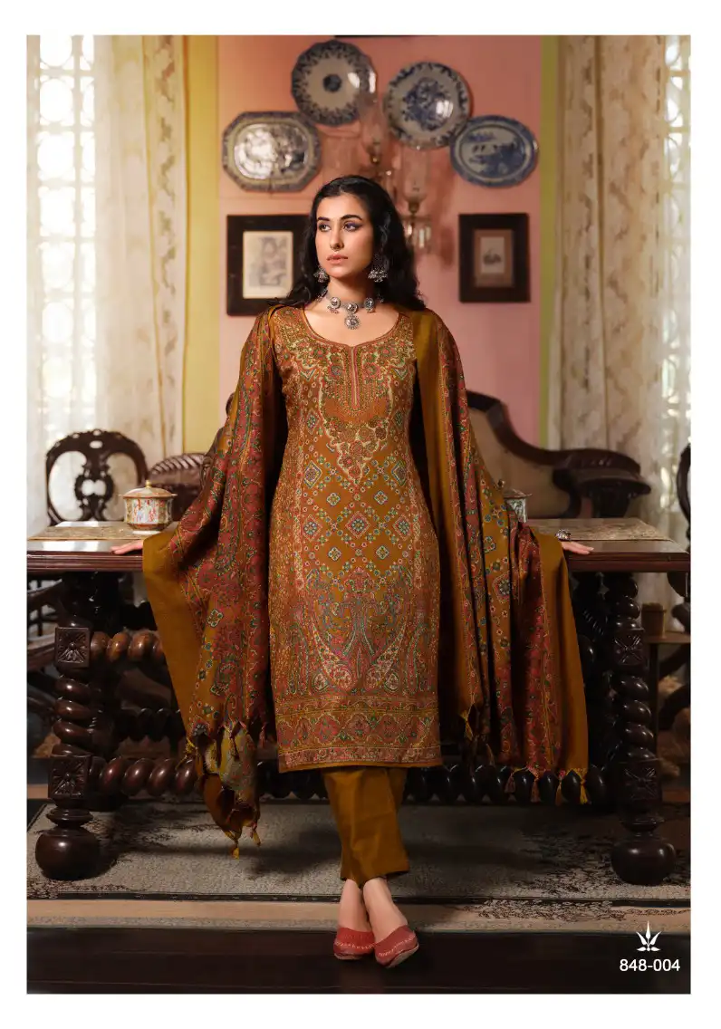 Belliza Designer Cashmera Kaani Pashmina Wholesale Fancy Winter Wear Salwar Suit Catalog — Wholesale Salwar Suits, Belliza Designer wholesale from Surat - Gallery Image 4