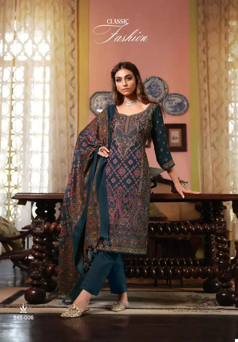 Belliza Designer Cashmera Kaani Pashmina Wholesale Fancy Winter Wear Salwar Suit Catalog — Wholesale Salwar Suits, Belliza Designer wholesale from Surat - Gallery Image 6