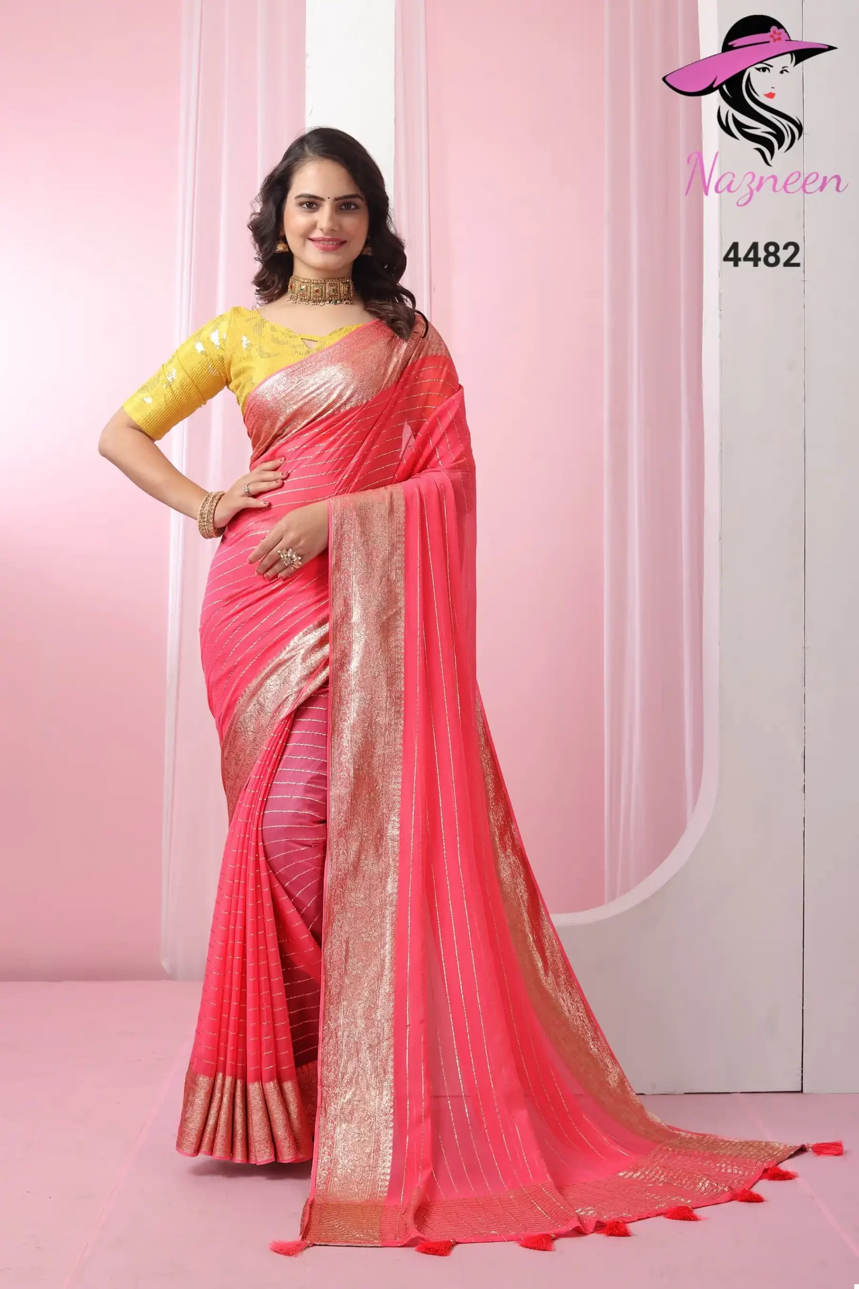 VE Chapai Viscose Georgette Wholesale Saree Catalog — Wholesale Sarees, MPA wholesale from Surat - Gallery Image 5