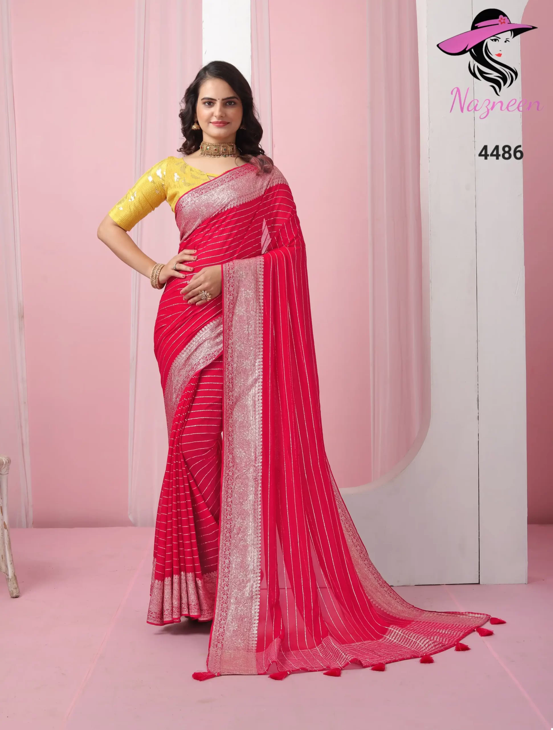 VE Chapai Viscose Georgette Wholesale Saree Catalog — Wholesale Sarees, MPA wholesale from Surat - Gallery Image 3