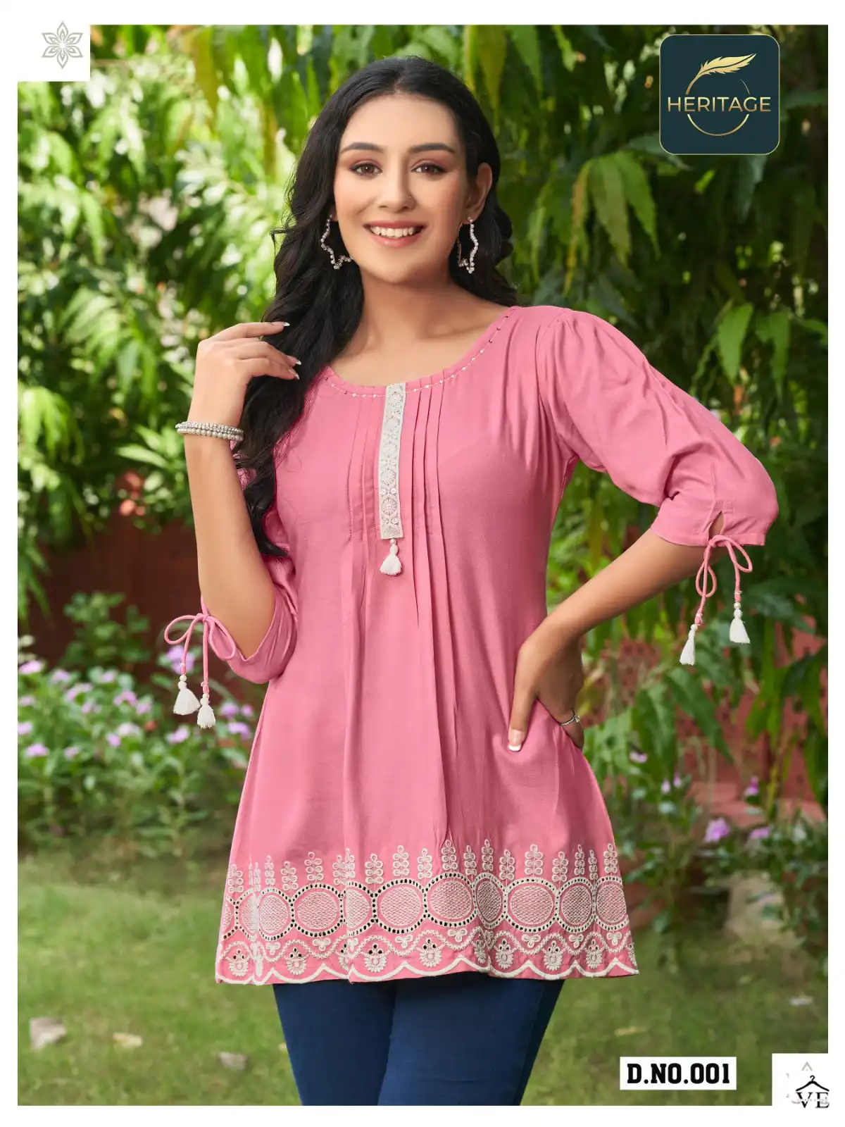 Heritage Cherry Rayon Wholesale Fancy Schifli Embroidery Works Western Wear Tops Catalog — Wholesale Kurtis, MPA wholesale from Surat - Gallery Image 2
