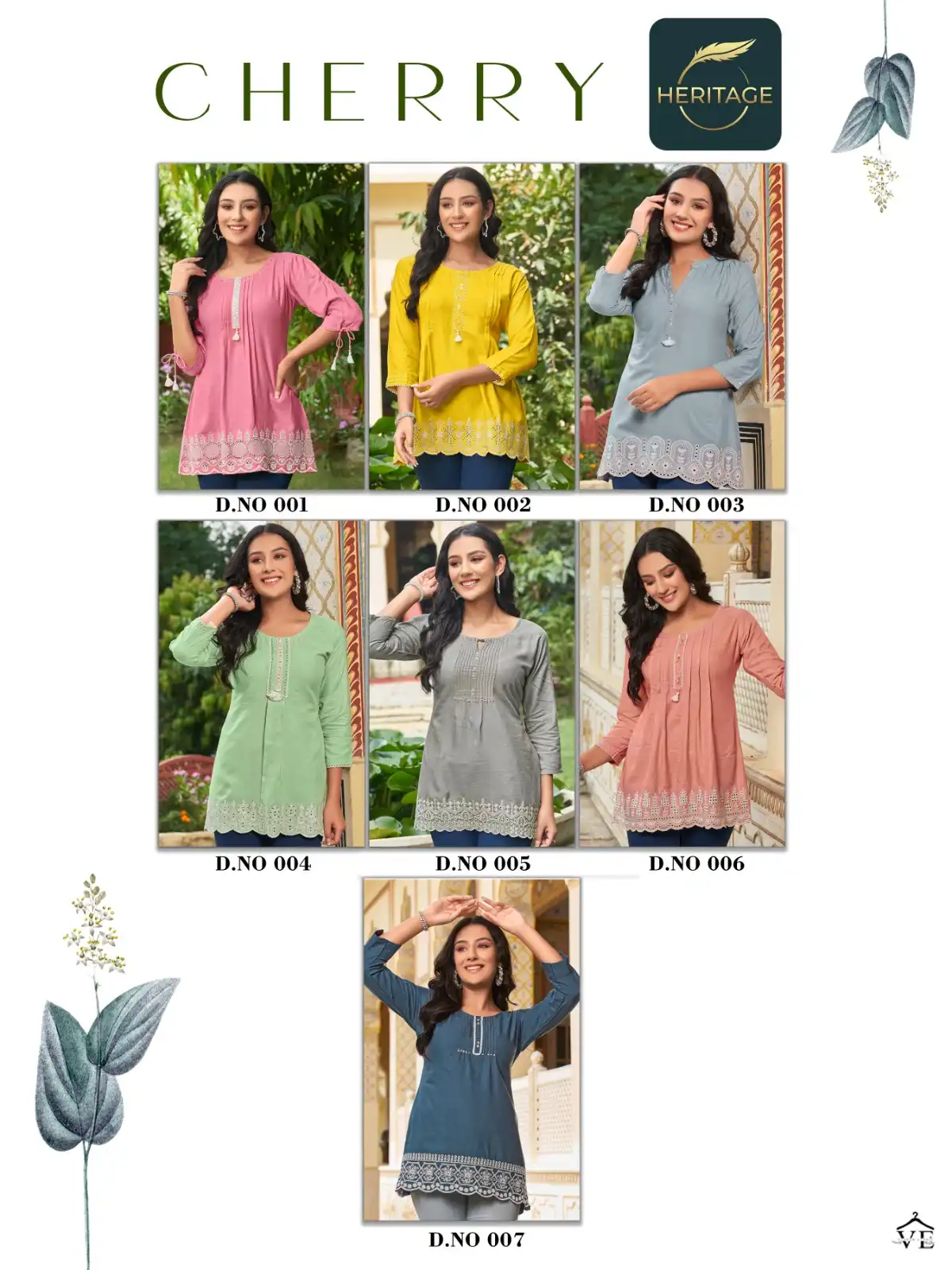 Heritage Cherry Rayon Wholesale Fancy Schifli Embroidery Works Western Wear Tops Catalog — Wholesale Kurtis, MPA wholesale from Surat — view 8