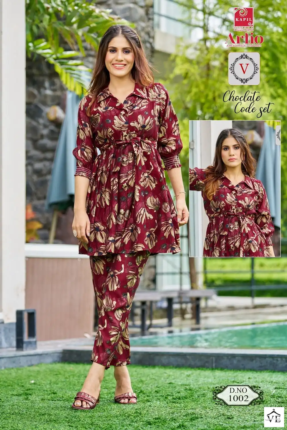 Kapil Trendz Chocolate Modal Wholesale Top With Pant Cord Sets Catalog — Wholesale Kurtis, MPA wholesale from Surat — view 2