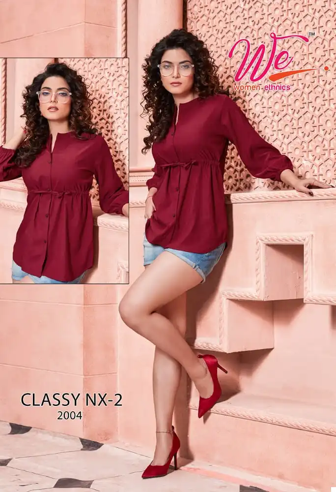 We Classy Nx-2 Imported Stretchable Fabric Wholesale Designer Fancy Top Catalog - 8 Pcs Set — Wholesale Kurtis, MPA wholesale from Surat - Gallery Image 5