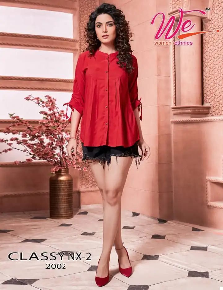 We Classy Nx-2 Imported Stretchable Fabric Wholesale Designer Fancy Top Catalog - 8 Pcs Set — Wholesale Kurtis, MPA wholesale from Surat — view 1