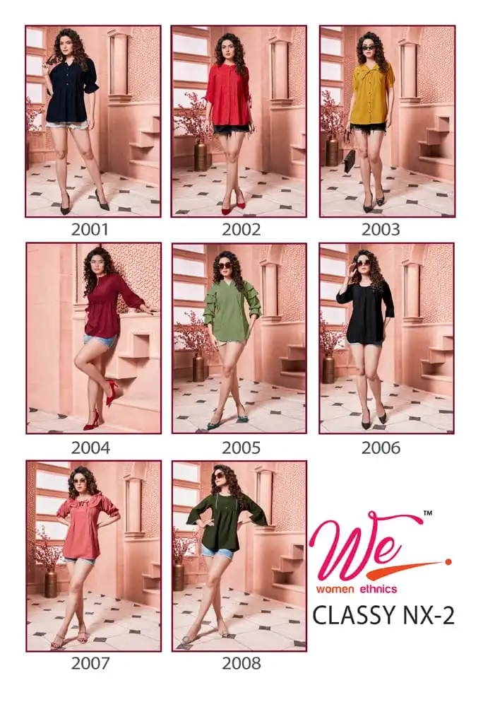 We Classy Nx-2 Imported Stretchable Fabric Wholesale Designer Fancy Top Catalog - 8 Pcs Set — Wholesale Kurtis, MPA wholesale from Surat — view 9