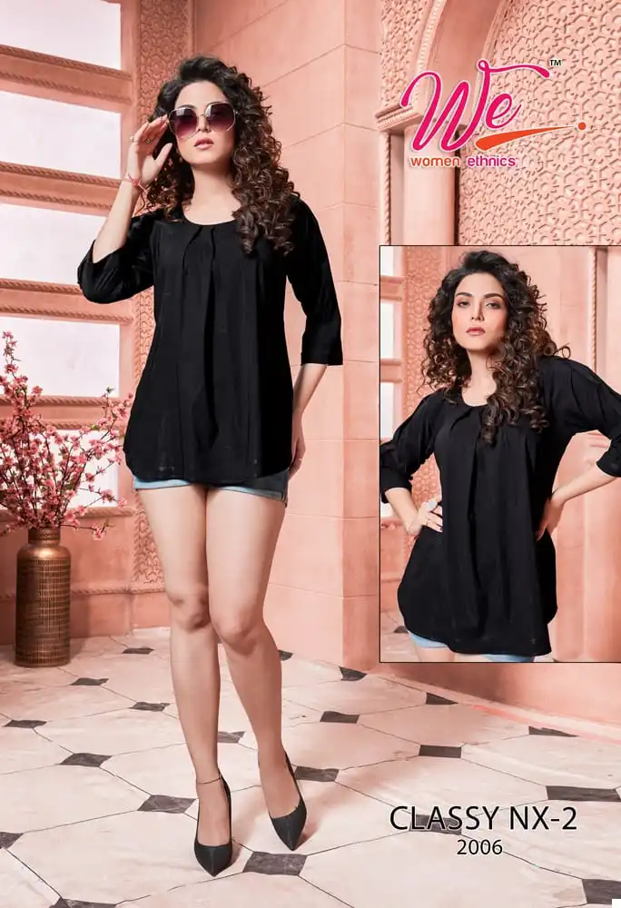 We Classy Nx-2 Imported Stretchable Fabric Wholesale Designer Fancy Top Catalog - 8 Pcs Set — Wholesale Kurtis, MPA wholesale from Surat - Gallery Image 2