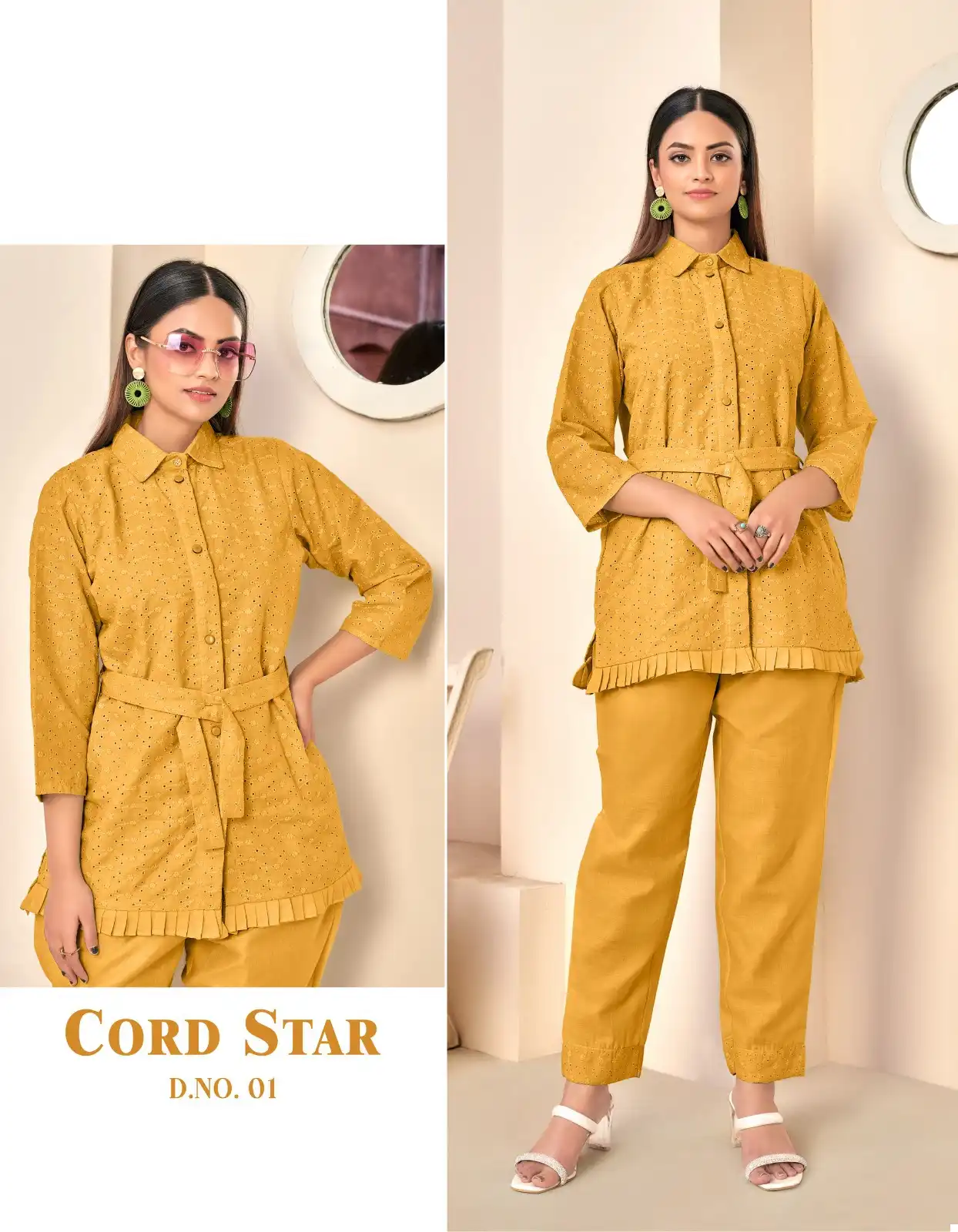 Tunic House Co-Ord Star Cotton Wholesale Shiffly Work Fancy Western Wear Cord Sets Catalog — Wholesale Kurtis, MPA wholesale from Surat - Gallery Image 2