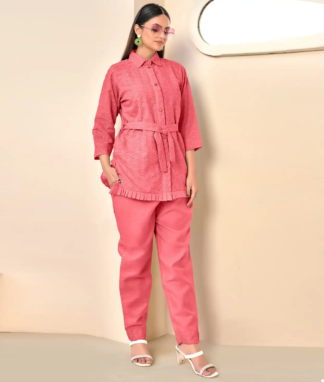 Tunic House Co-Ord Star Cotton Wholesale Shiffly Work Fancy Western Wear Cord Sets Catalog — Wholesale Kurtis, MPA wholesale from Surat — view 1