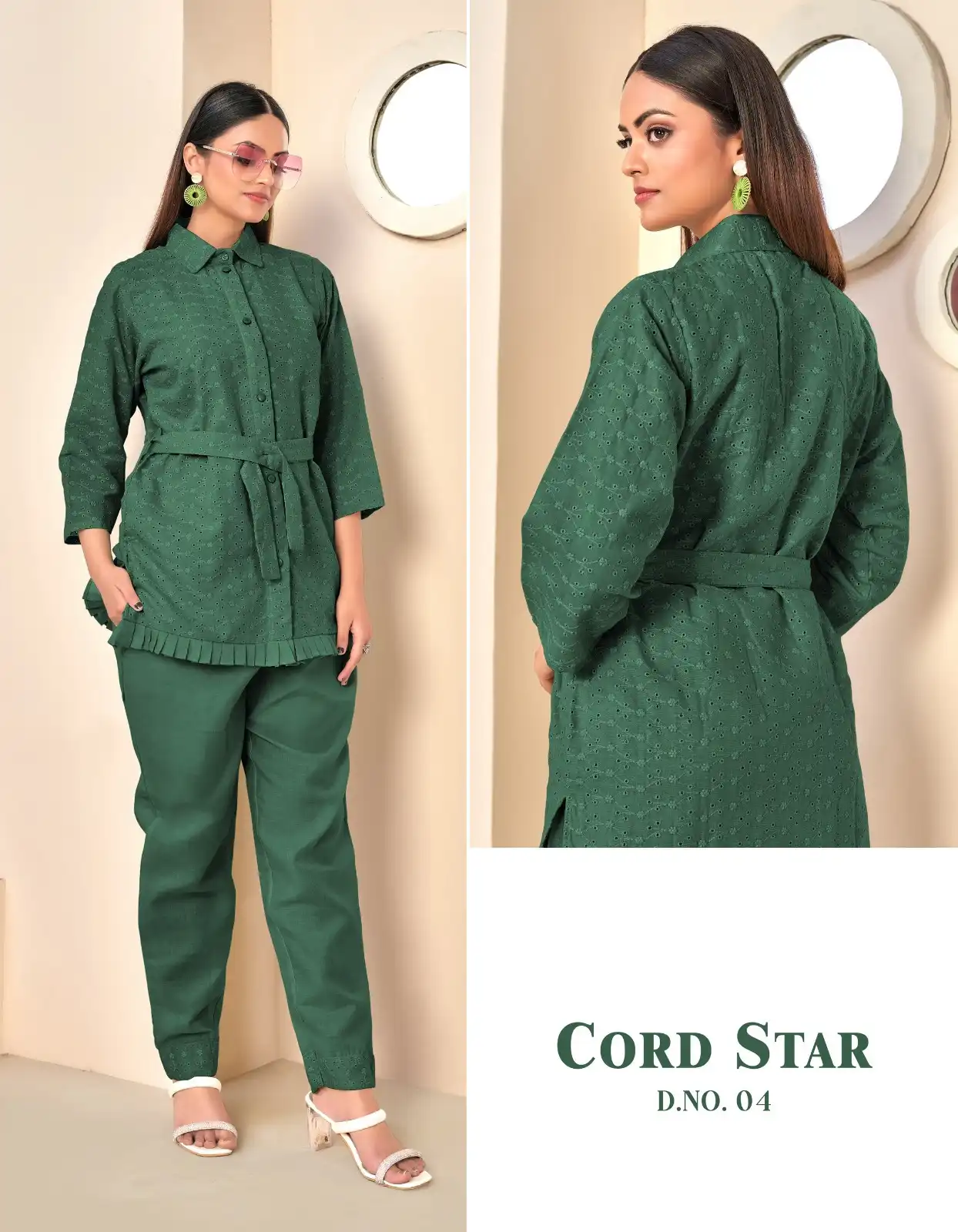 Tunic House Co-Ord Star Cotton Wholesale Shiffly Work Fancy Western Wear Cord Sets Catalog — Wholesale Kurtis, MPA wholesale from Surat - Gallery Image 4