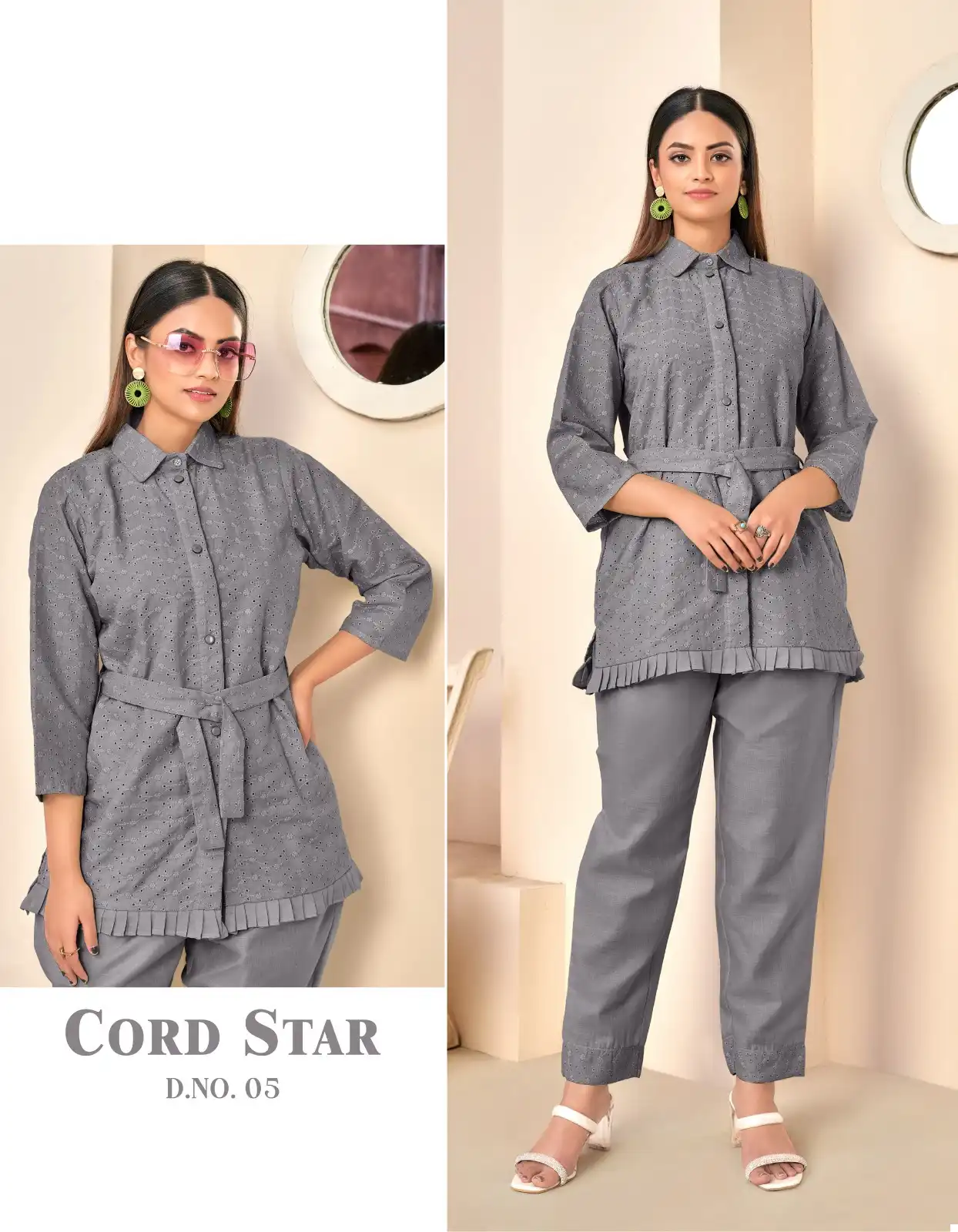 Tunic House Co-Ord Star Cotton Wholesale Shiffly Work Fancy Western Wear Cord Sets Catalog — Wholesale Kurtis, MPA wholesale from Surat - Gallery Image 5