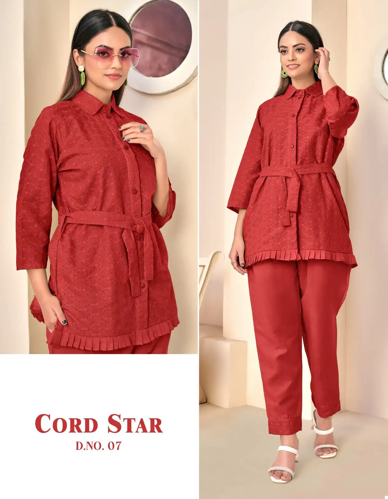 Tunic House Co-Ord Star Cotton Wholesale Shiffly Work Fancy Western Wear Cord Sets Catalog — Wholesale Kurtis, MPA wholesale from Surat - Gallery Image 7
