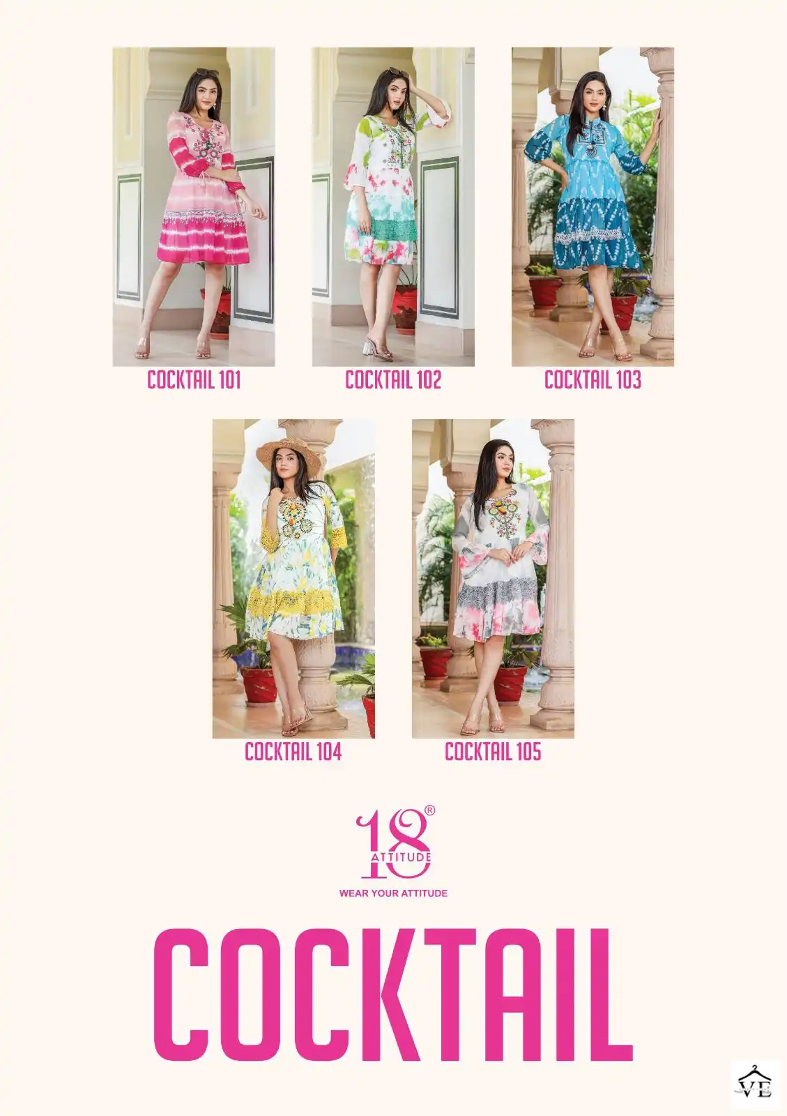 18 Attitude Cocktail Georgette Wholesale Designer Party Wear Kurtis Catalog — Wholesale Kurtis, MPA wholesale from Surat — view 6