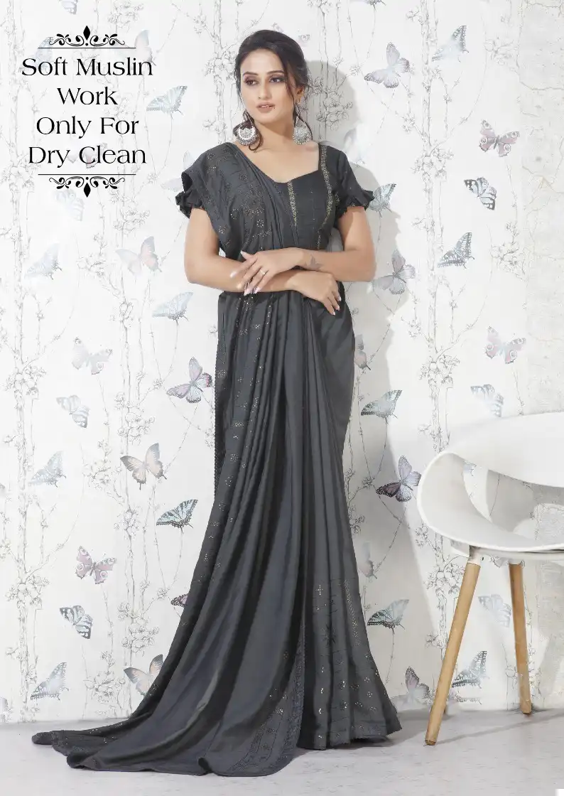 Vardan Ethnic Campus 99 Soft Muslin Wholesale Sarees Catalog — Wholesale Sarees, MPA wholesale from Surat - Gallery Image 4