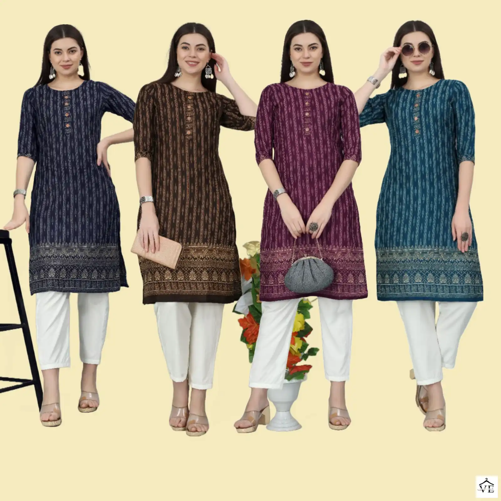 VE Pratha Cotton Wholesale Kurti Catalog — Wholesale Kurtis, MPA wholesale from Surat — view 5