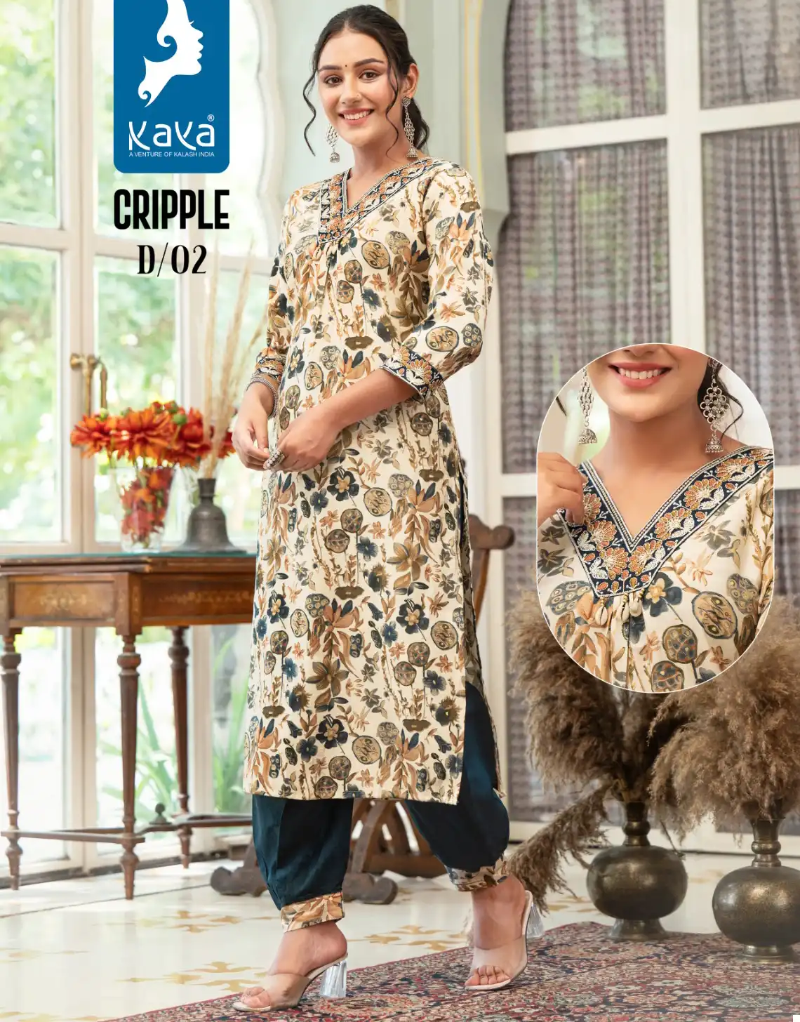 Kaya Cripple Chanderi Modal Wholesale Kurti With Pant Catalog — Wholesale Kurtis, MPA wholesale from Surat — view 1