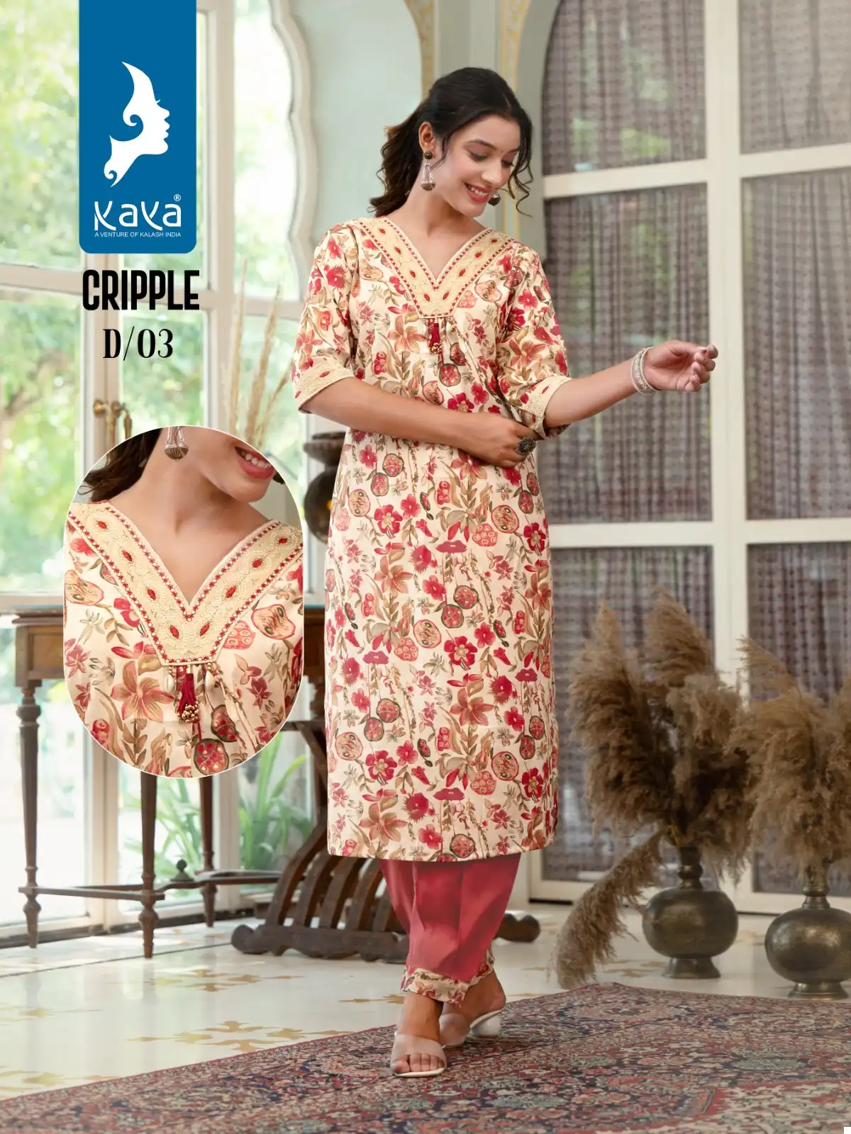 Kaya Cripple Chanderi Modal Wholesale Top With Afghani Pant Catalog — Wholesale Kurtis, MPA wholesale from Surat — view 3