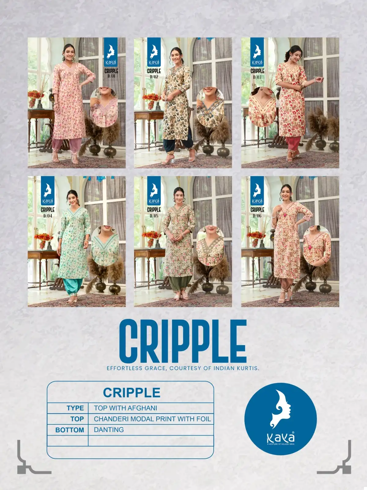 Kaya Cripple Chanderi Modal Wholesale Kurti With Pant Catalog — Wholesale Kurtis, MPA wholesale from Surat — view 7