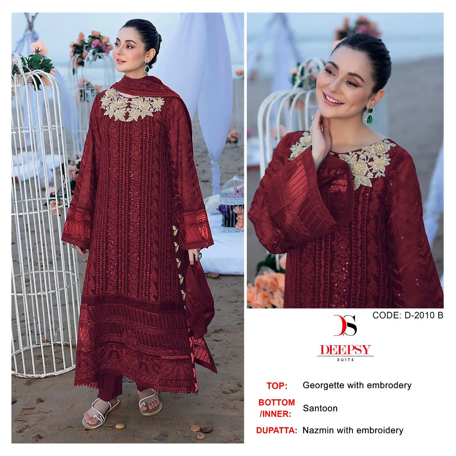 Deepsy D-2010 Georgette Wholesale Pakistani Suit Catalog — Wholesale Salwar Suits, MPA wholesale from Surat - Gallery Image 2