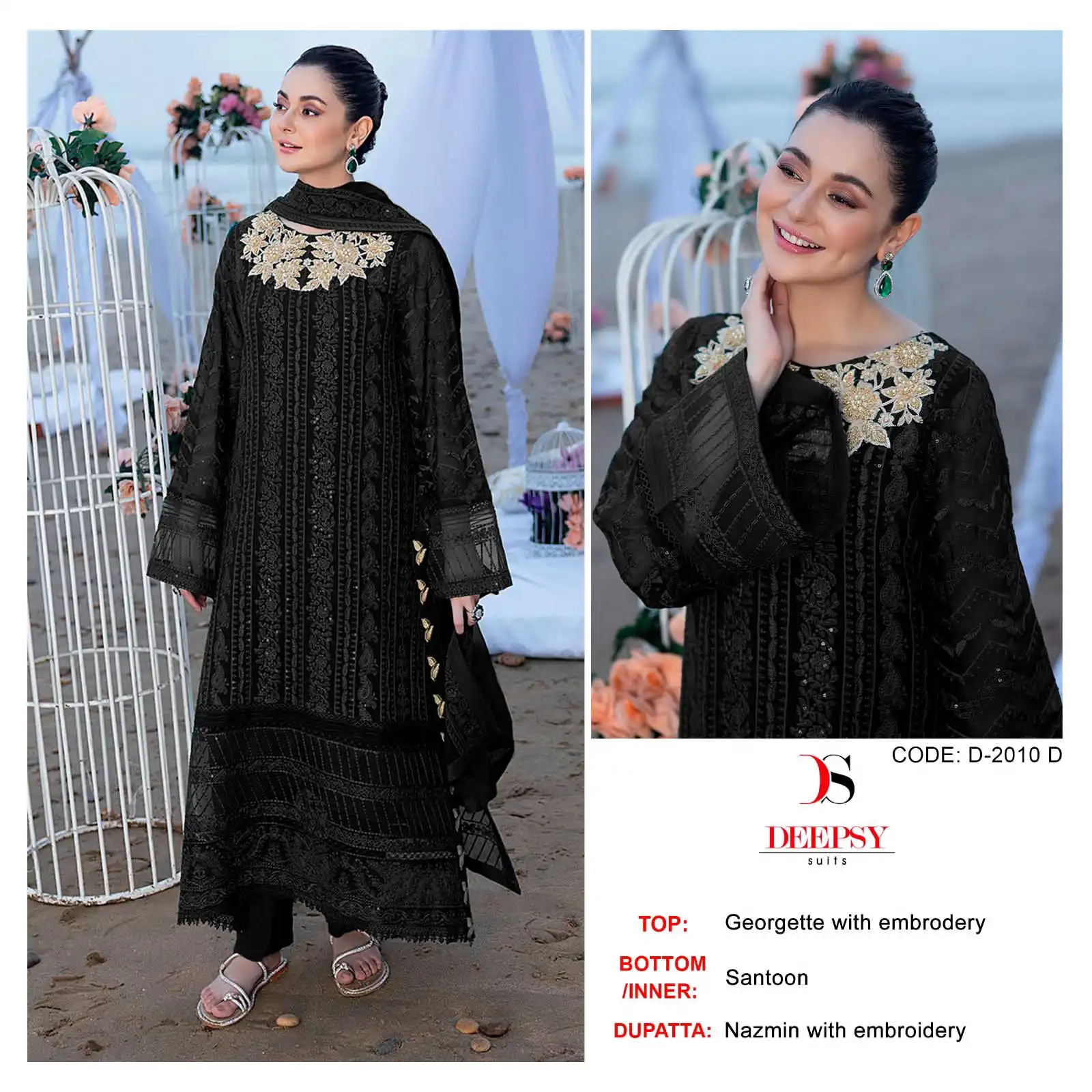 Deepsy D-2010 Georgette Wholesale Pakistani Suit Catalog — Wholesale Salwar Suits, MPA wholesale from Surat - Gallery Image 4