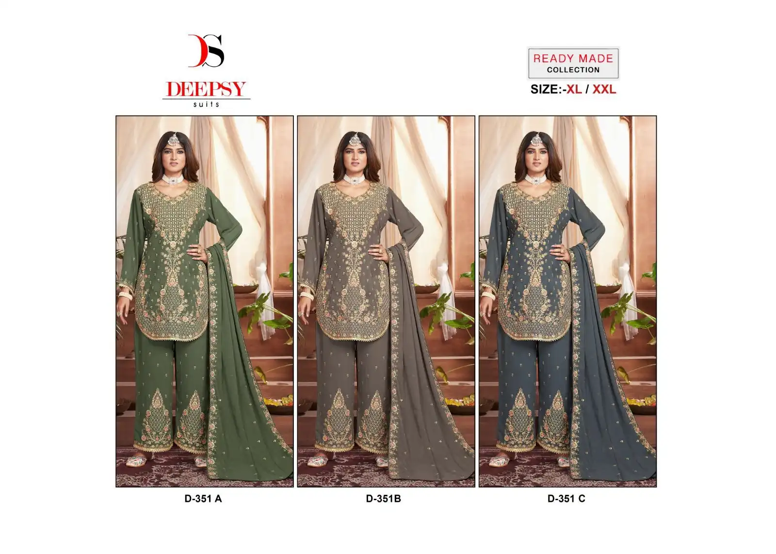 Deepsy D-351 Georgette Wholesale Pakistani Suit Catalog — Wholesale Salwar Suits, MPA wholesale from Surat — view 4
