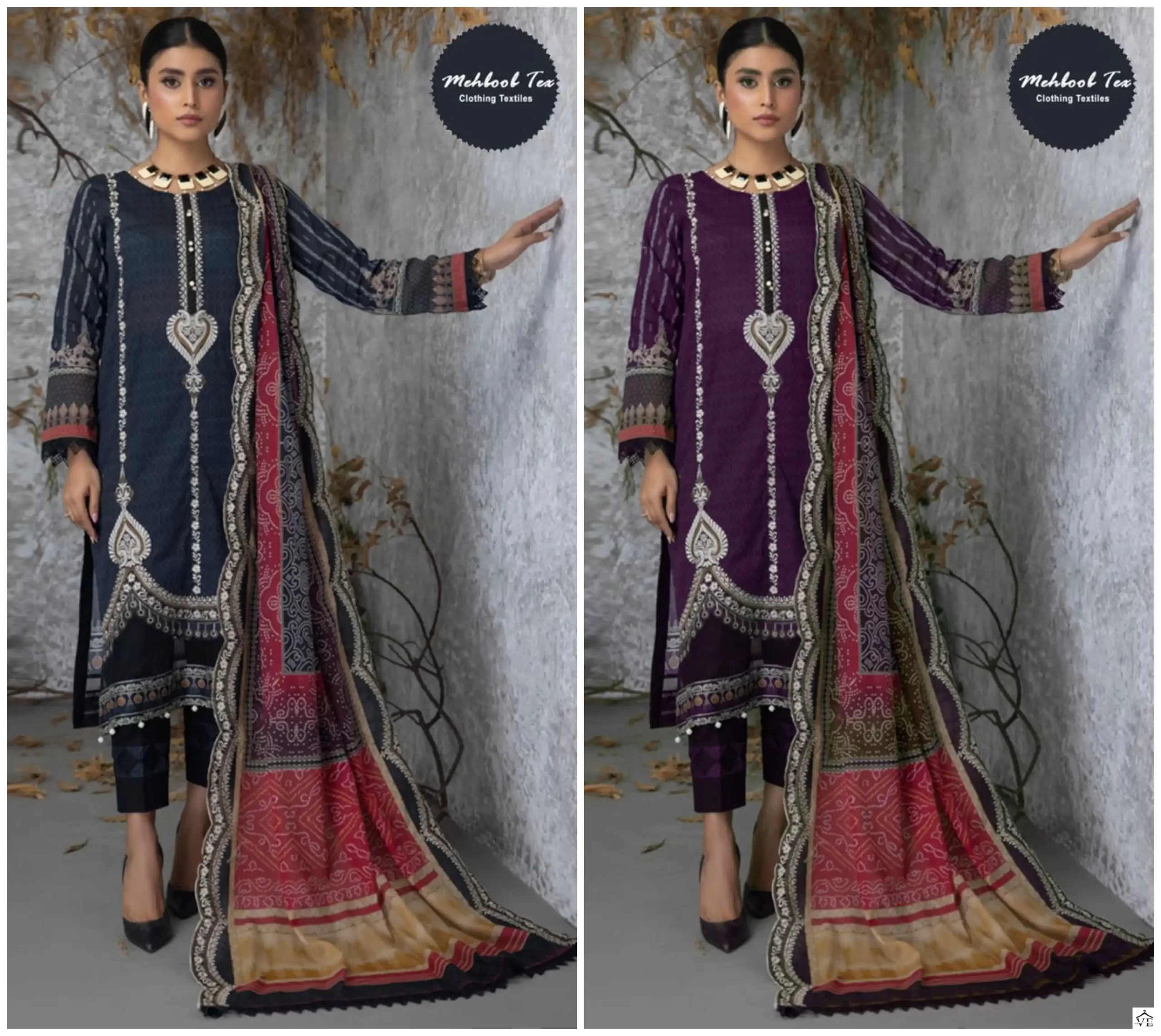 Mehboob Tex Maria B Mprint Spring Summer D No 1189 A &amp; B Cotton Wholesale Pakistani Salwar Suit Catalog — Wholesale Salwar Suits, MPA wholesale from Surat — view 5