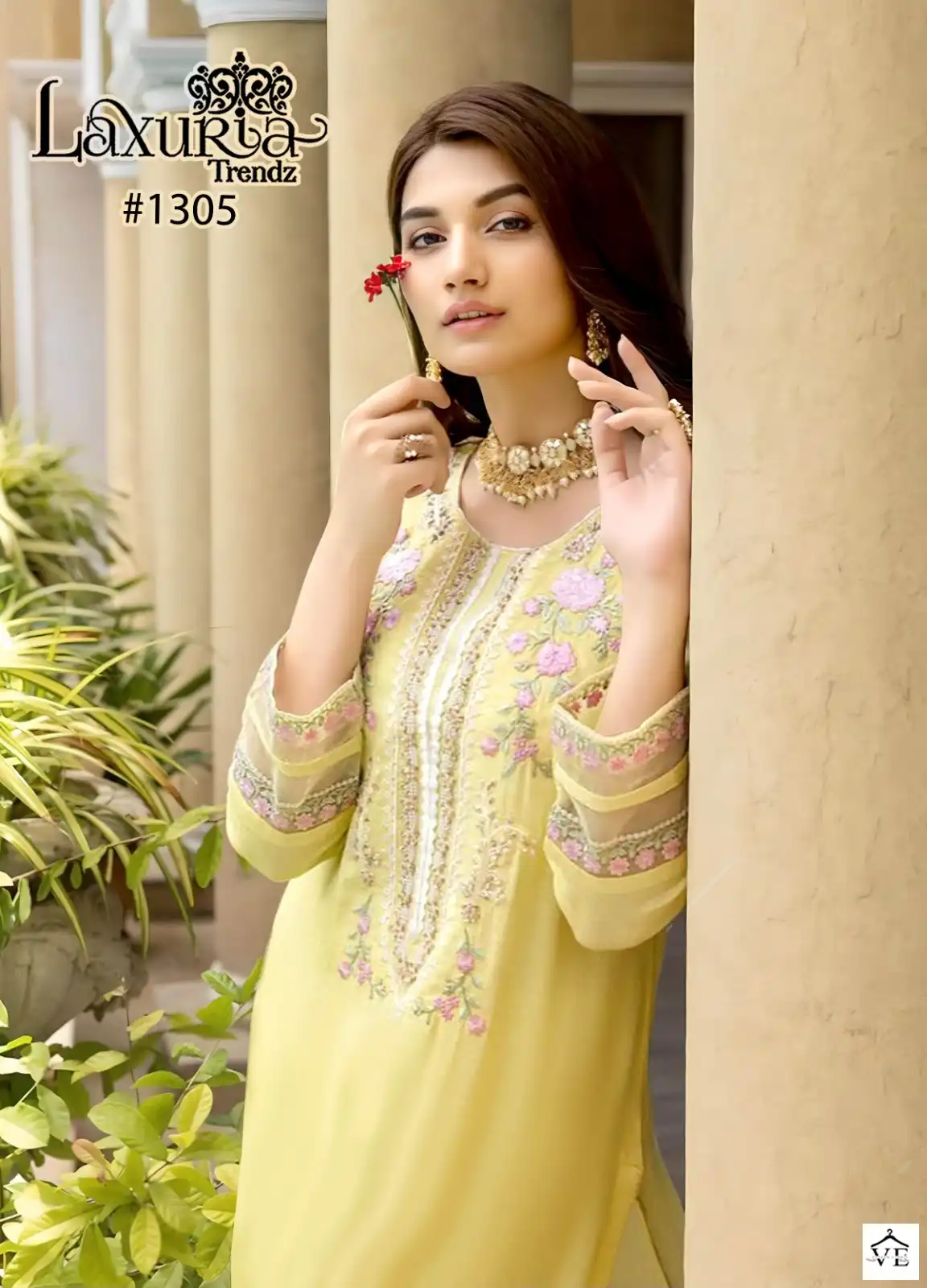 Laxuria D No 1305 Faux Georgette Wholesale Designer Readymade Pakistani Salwar Suit — Wholesale Salwar Suits, MPA wholesale from Surat - Gallery Image 2