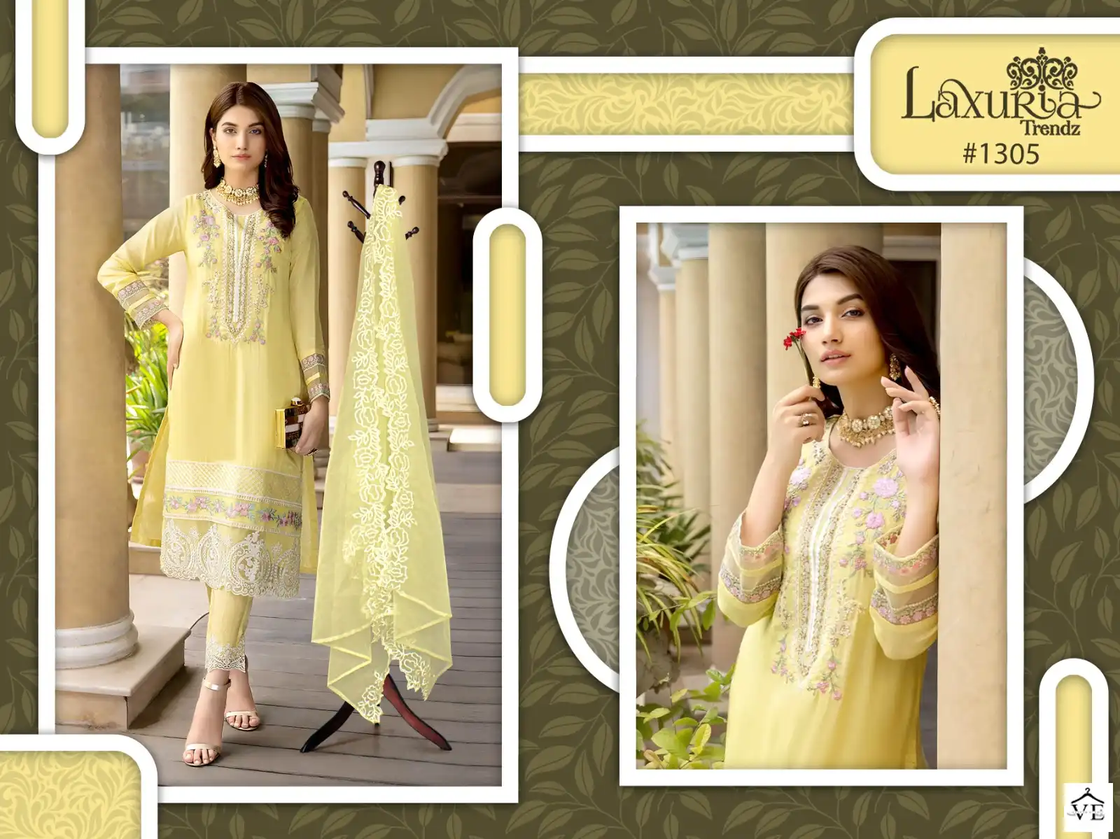 Laxuria D No 1305 Faux Georgette Wholesale Designer Readymade Pakistani Salwar Suit — Wholesale Salwar Suits, MPA wholesale from Surat - Gallery Image 3
