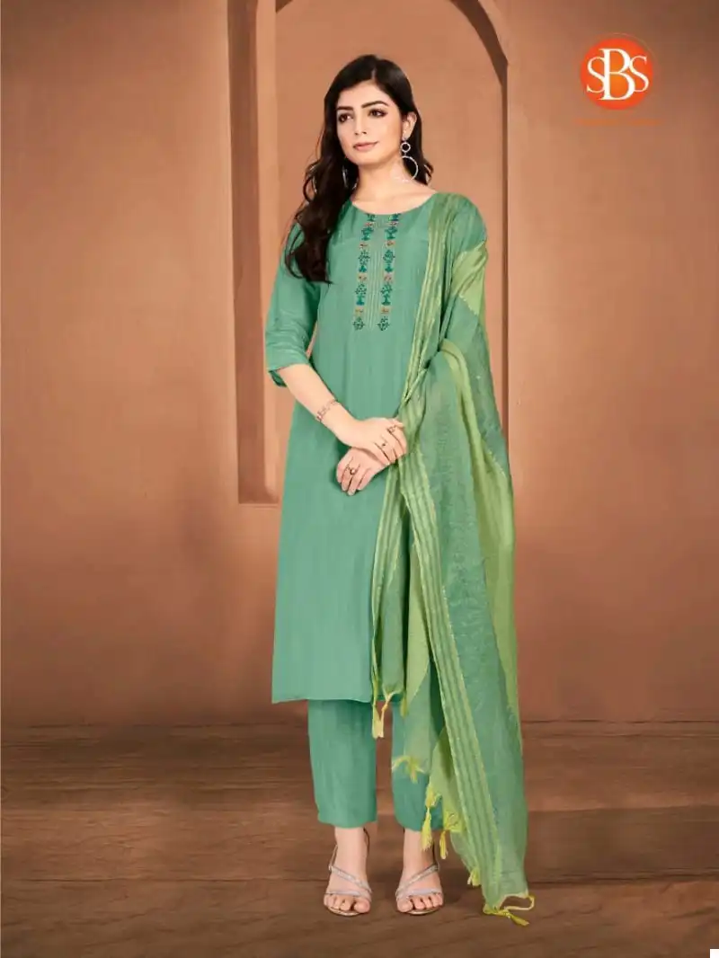 Sbs Modethnic Fashion Darpana Opada Silk Wholesale Designer Salwar Suit Catalog — Wholesale Salwar Suits, MPA wholesale from Surat — view 5