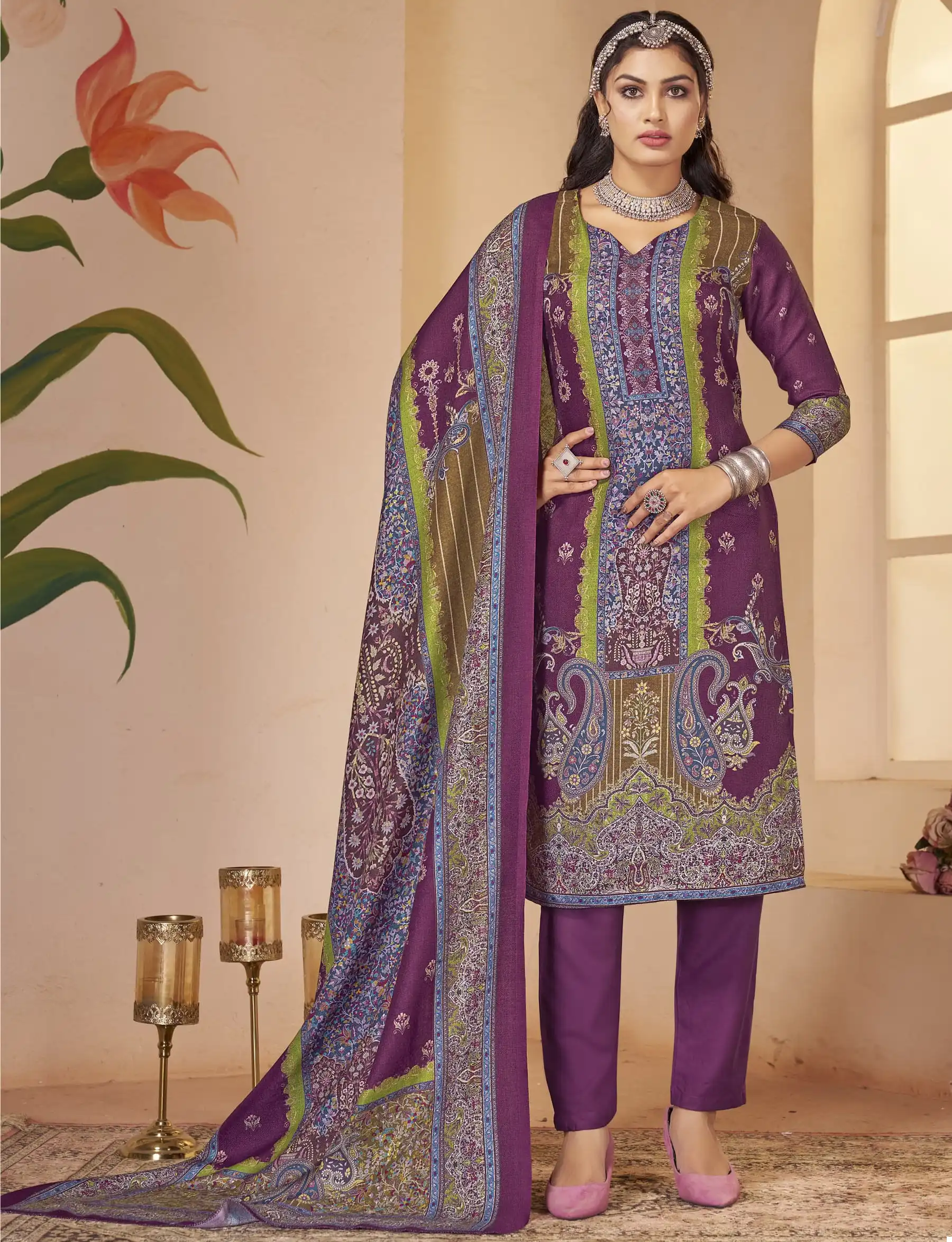 Bipson Decent Safari 2351 Pure Viscose Pashmina Wholesale Designer Winter Wear Salwar Suit Catalog — Wholesale Salwar Suits, MPA wholesale from Surat — view 1