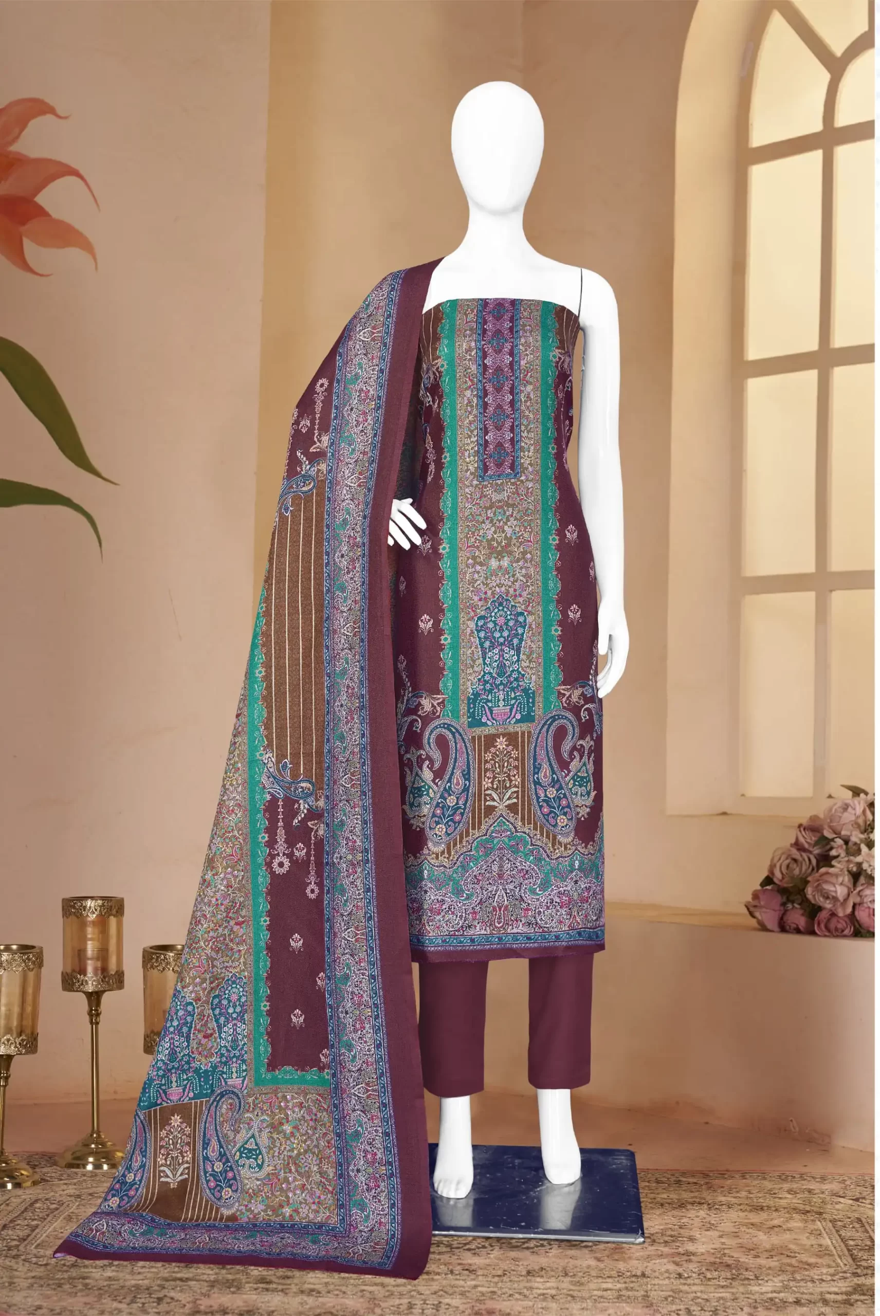 Bipson Decent Safari 2351 Pure Viscose Pashmina Wholesale Designer Winter Wear Salwar Suit Catalog — Wholesale Salwar Suits, MPA wholesale from Surat - Gallery Image 3