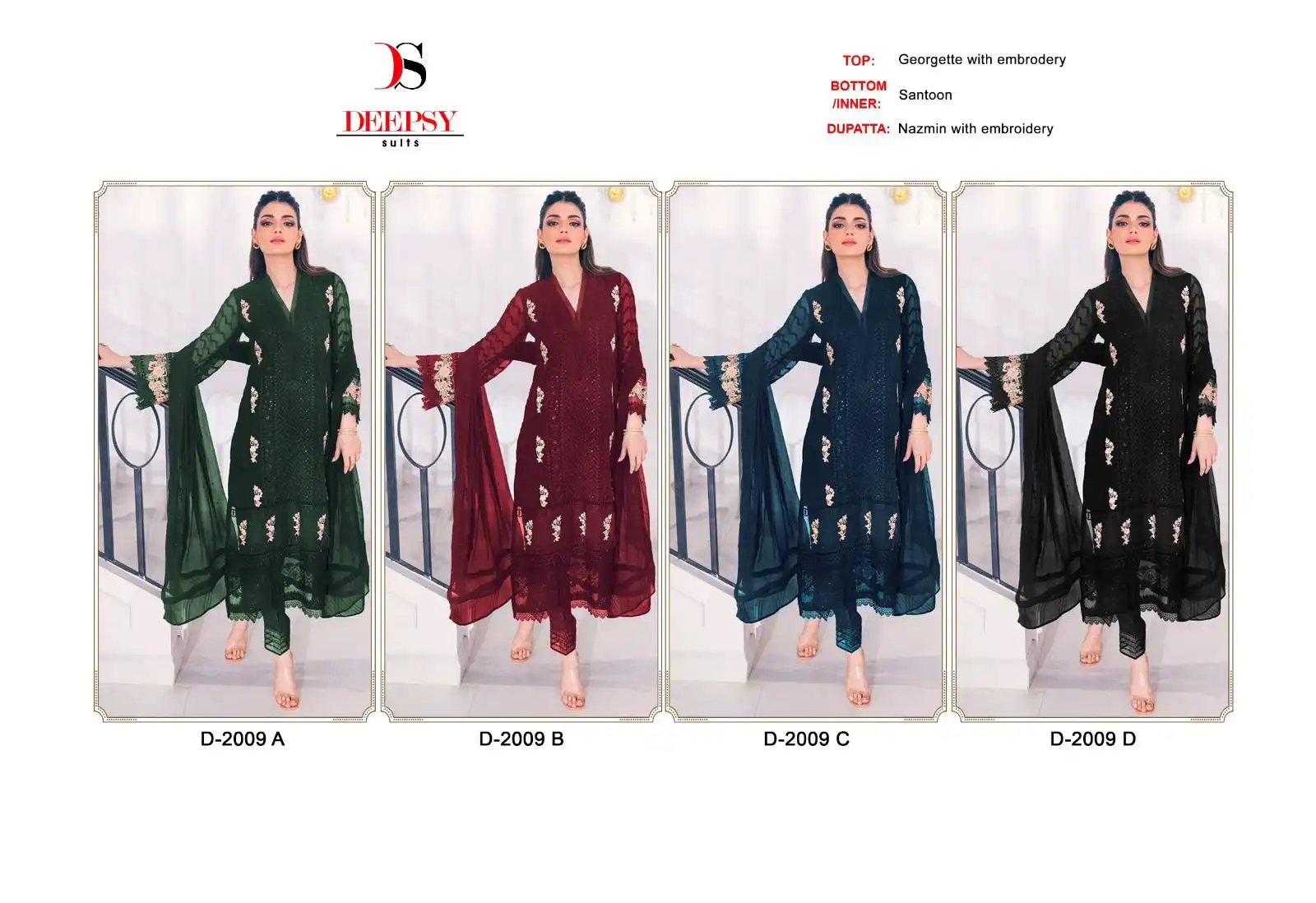 Deepsy Suits D 2009 Georgette Wholesale Designer Pakistani Salwar Suit — Wholesale Salwar Suits, MPA wholesale from Surat - Gallery Image 5