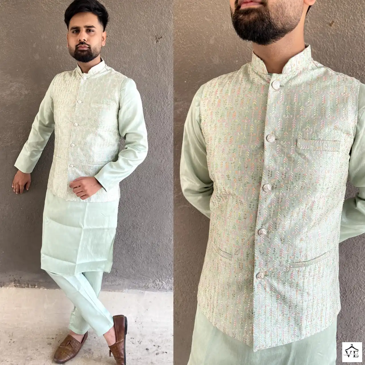Banwery Desi Boys Heavy Banglori Silk Wholesale Kurta Pajamawith Koti Catalog — Wholesale, Banwery wholesale from Surat - Gallery Image 2