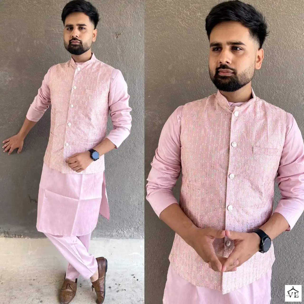 Banwery Desi Boys Heavy Banglori Silk Wholesale Kurta Pajamawith Koti Catalog — Wholesale, Banwery wholesale from Surat - Gallery Image 4