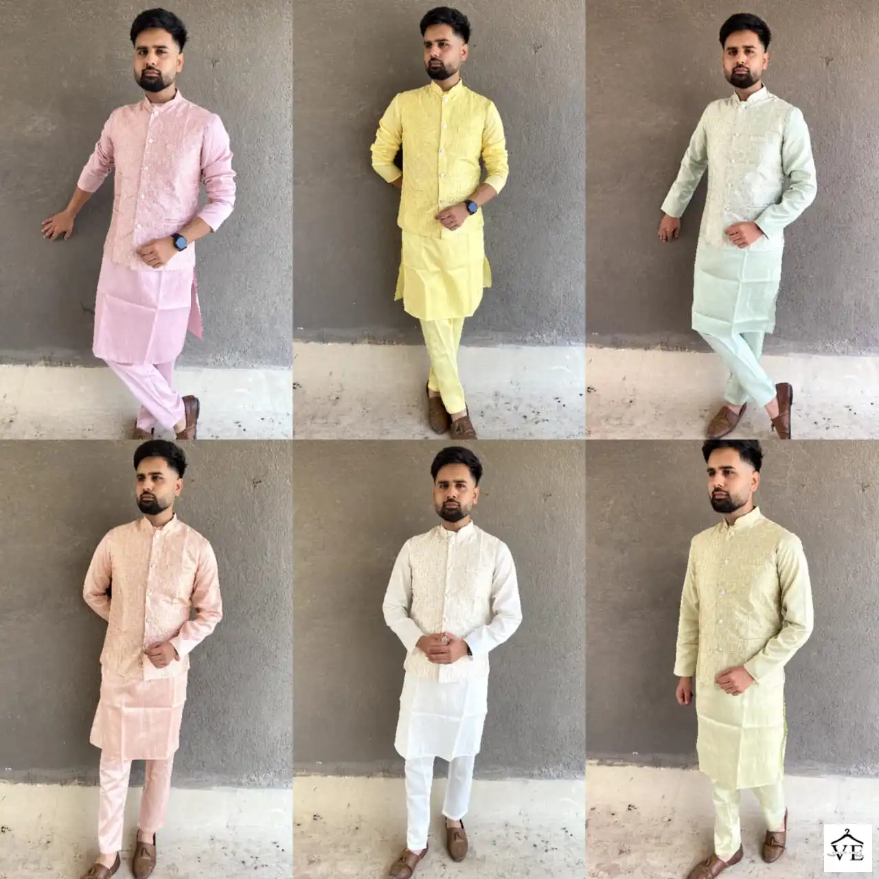 Banwery Desi Boys Heavy Banglori Silk Wholesale Kurta Pajamawith Koti Catalog — Wholesale, Banwery wholesale from Surat - Gallery Image 7