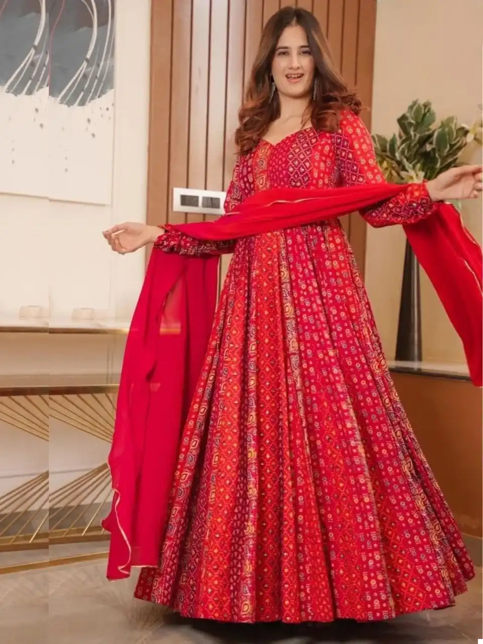 VE Keyra Soft Muslin Wholesale Gown With Dupatta — Wholesale Salwar Suits, MPA wholesale from Surat — view 4