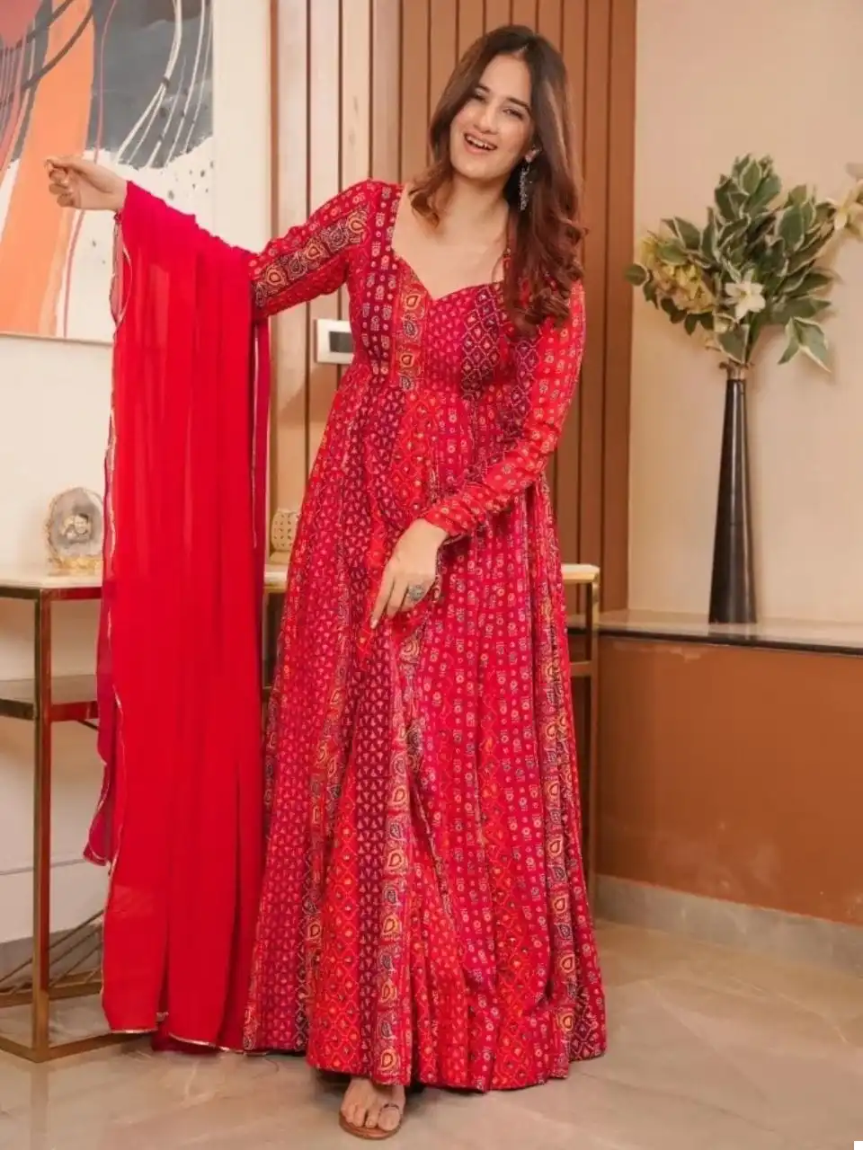 VE Keyra Soft Muslin Wholesale Gown With Dupatta — Wholesale Salwar Suits, MPA wholesale from Surat — view 2