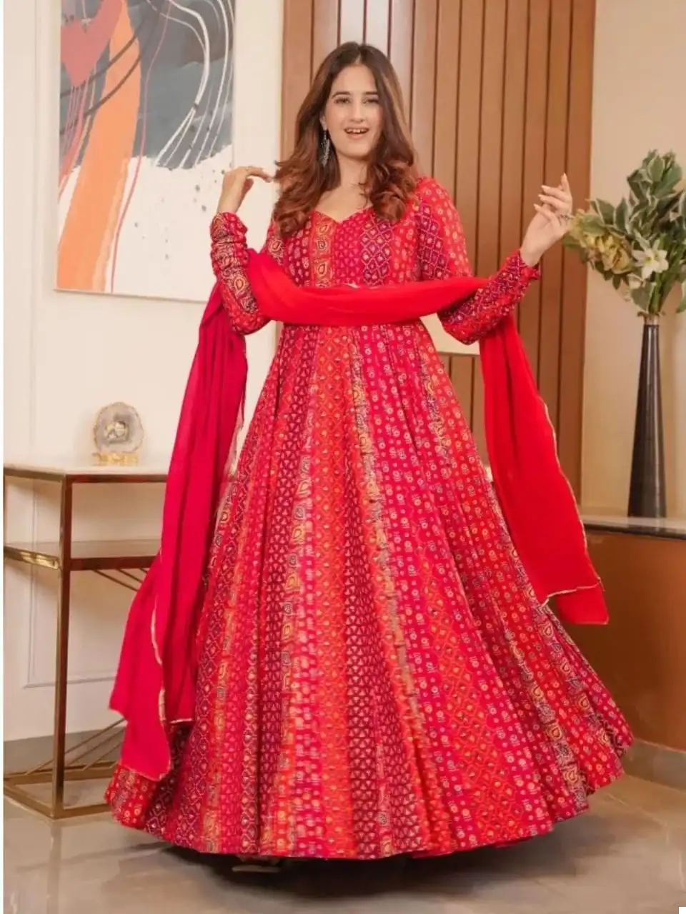 VE Keyra Soft Muslin Wholesale Gown With Dupatta — Wholesale Salwar Suits, MPA wholesale from Surat — view 3