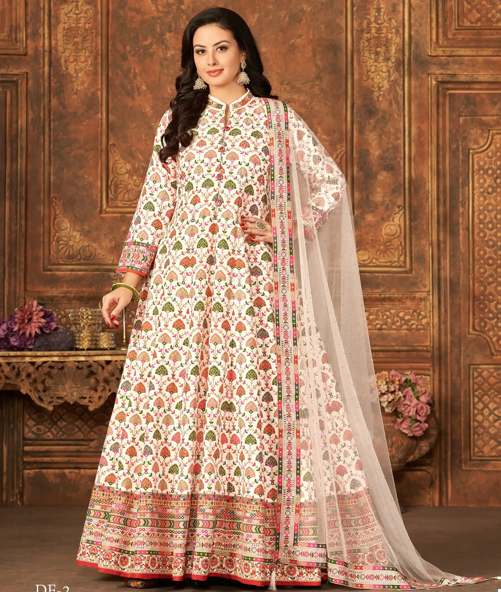 VE DF-2 Art Silk Wholesale Gown With Dupatta Catalog — Wholesale Kurtis, MPA wholesale from Surat — view 1