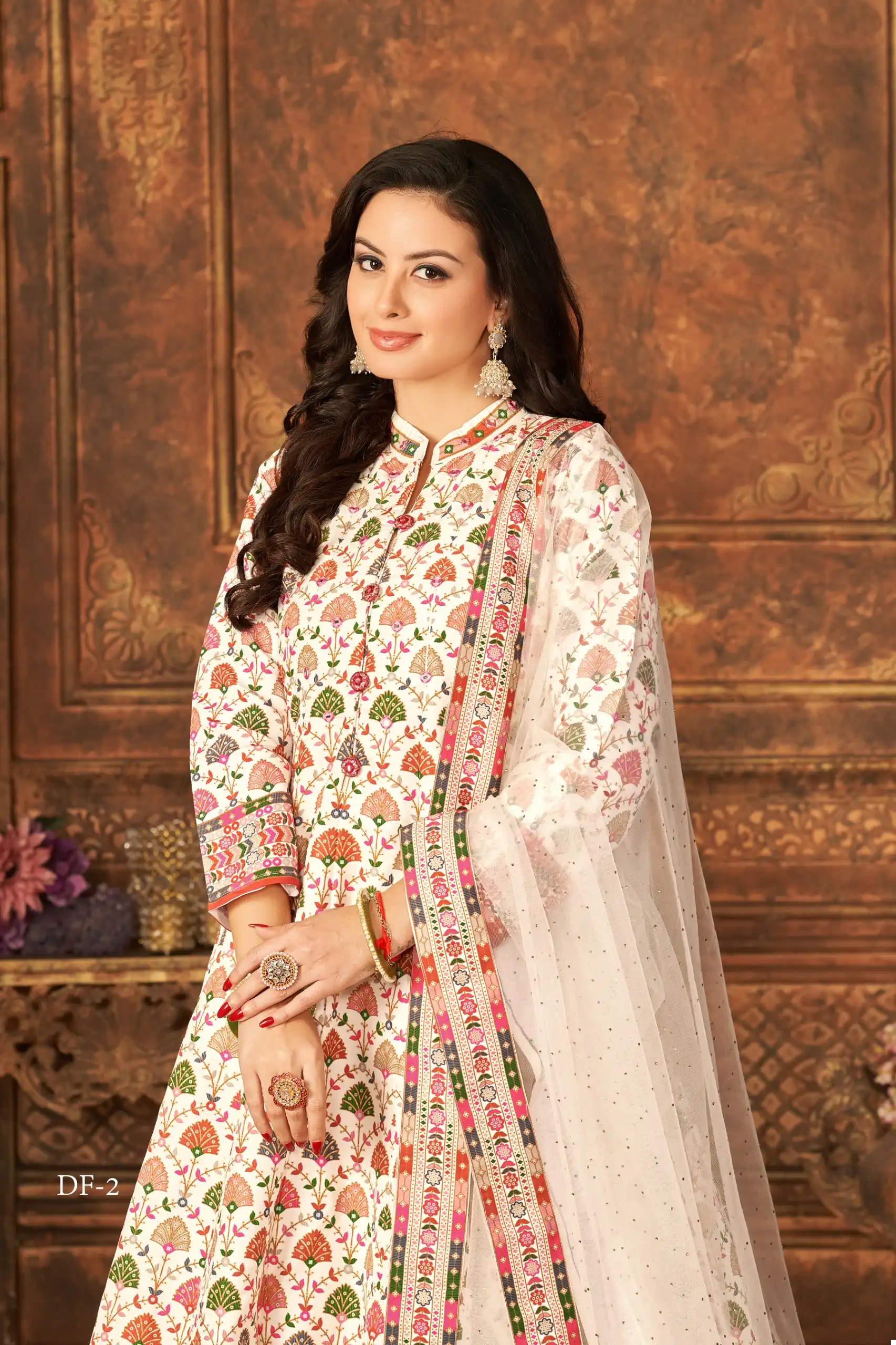 VE DF-2 Art Silk Wholesale Gown With Dupatta Catalog — Wholesale Kurtis, MPA wholesale from Surat - Gallery Image 2